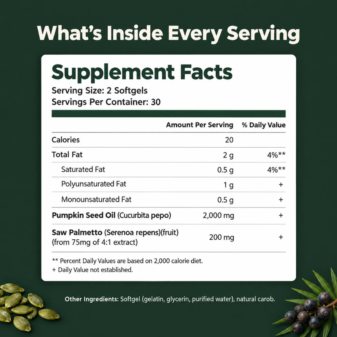 RUVIA Pumpkin Seed Oil and Saw Palmetto