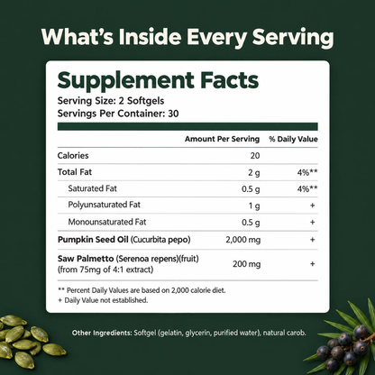 RUVIA Pumpkin Seed Oil and Saw Palmetto